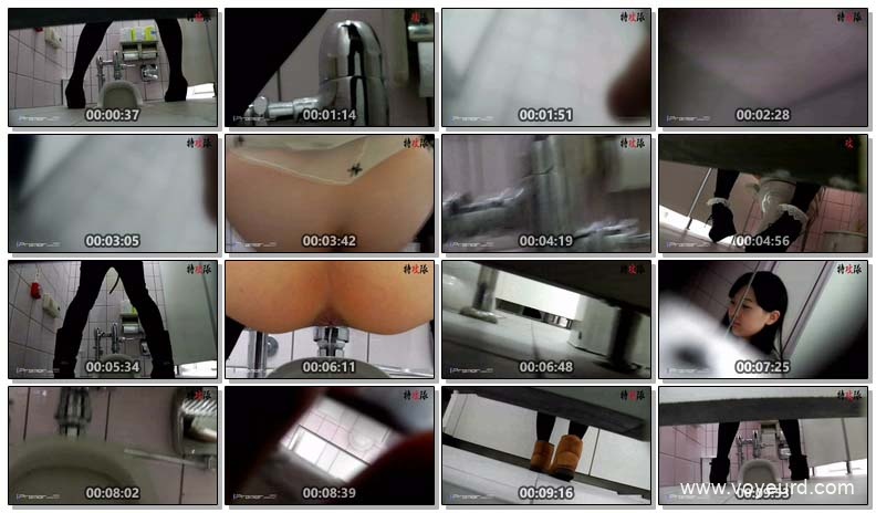 Hidden camera in the women's toilet room. View from one camera.